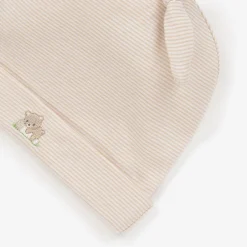 Kissy Kissy Beige Striped Cotton Honey Bear Cubs Baby Hat Outlet