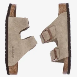 Birkenstock Beige Suede Buckle Sandals
