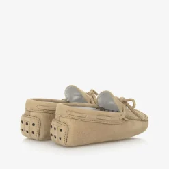 Tods Beige Suede Leather Pre-Walker Moccasins Outlet