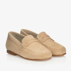 Childrens Classics Beige Suede Shoes Hot