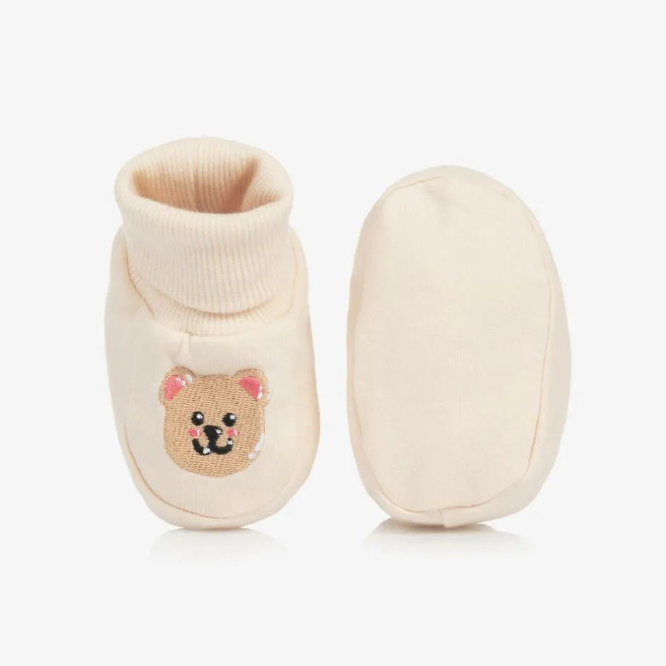 Guess Beige Teddy Bear Cotton Booties Clearance