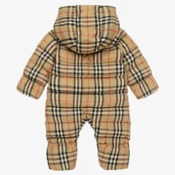 Burberry Beige Vintage Check Down Baby Snowsuit Hot