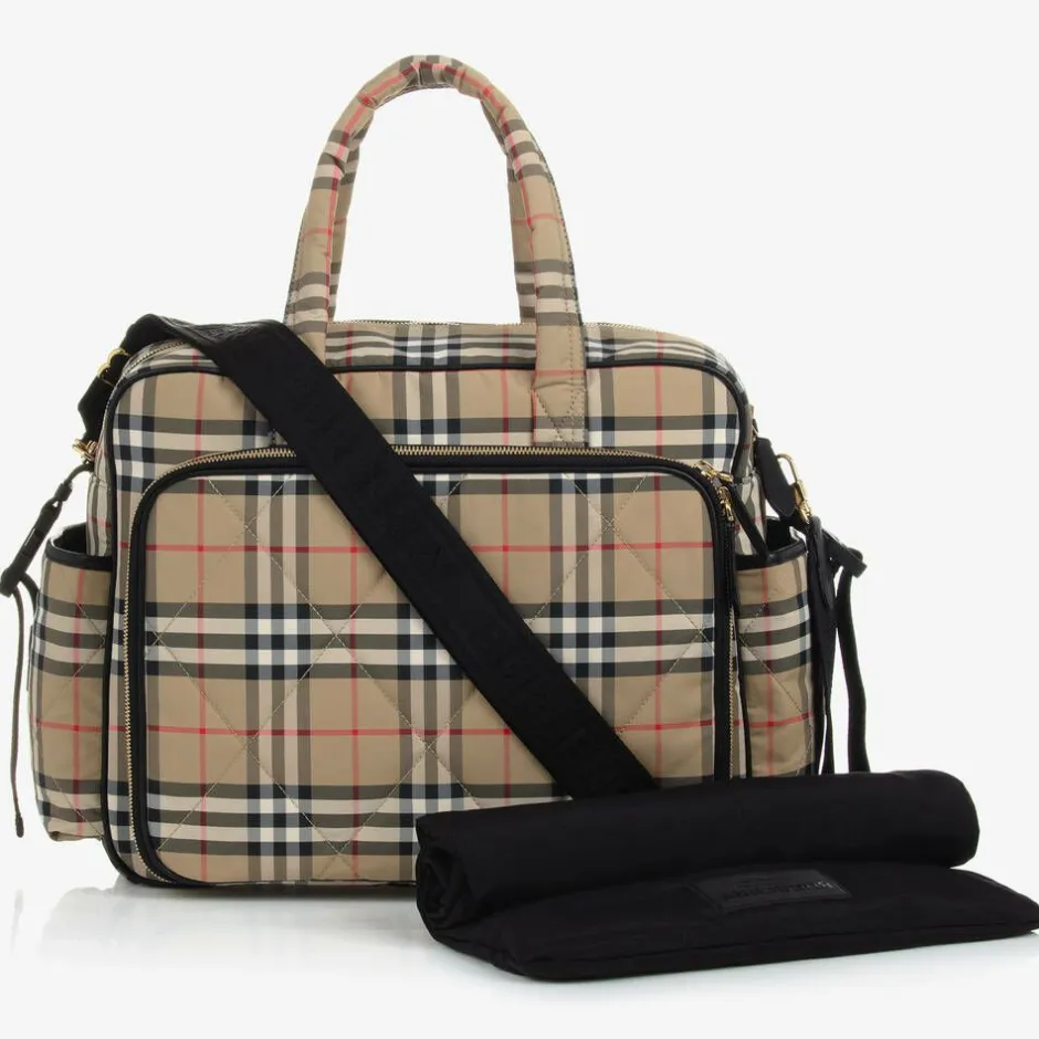 Burberry Beige Vintage Check Quilted Changing Bag (43cm) Outlet