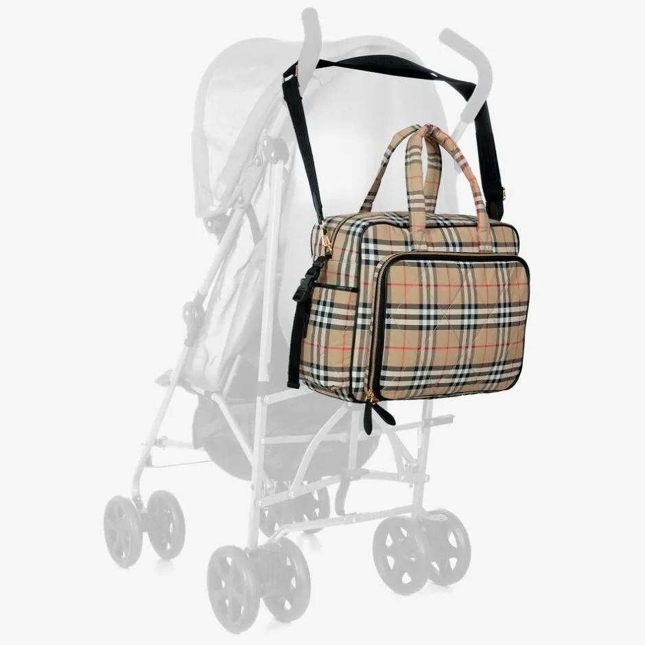Burberry Beige Vintage Check Quilted Changing Bag (43cm) Outlet