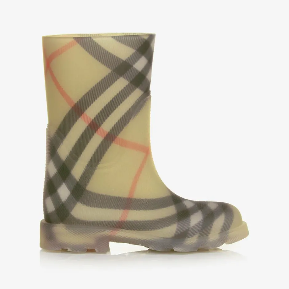 Burberry Beige Vintage Check Rain Boots Sale