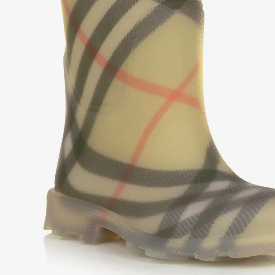 Burberry Beige Vintage Check Rain Boots Sale