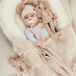 Jamiks Beige Viscose Knit Baby Blanket (100cm) Discount