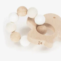 Bam Bam Beige Wooden Rabbit Teether Toy Outlet