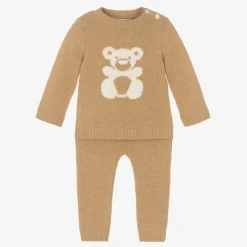 Beatrice amp; George Beige Wool & Cashmere Teddy Trouser Set New