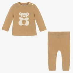 Beatrice amp; George Beige Wool & Cashmere Teddy Trouser Set New