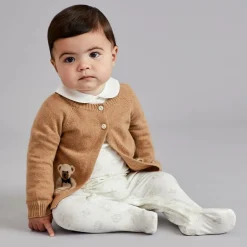 Beatrice amp; George Beige Wool & Cashmere Teddy Bear Cardigan Hot