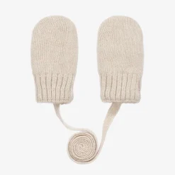 Jamiks Beige Wool & Cashmere Baby Mittens Online