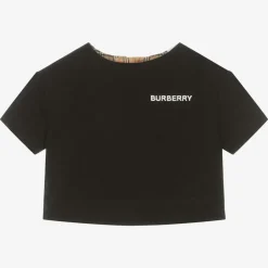 Burberry Black & Beige Check Baby T-Shirt Clearance