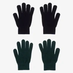 Molo Black & Green Knitted Gloves (2 Pack) Outlet