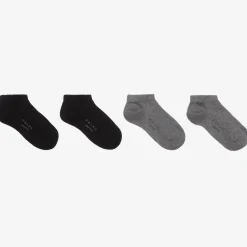 Falke Black & Grey Cotton Trainer Socks (2 Pack) Outlet