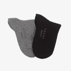 Falke Black & Grey Cotton Trainer Socks (2 Pack) Outlet