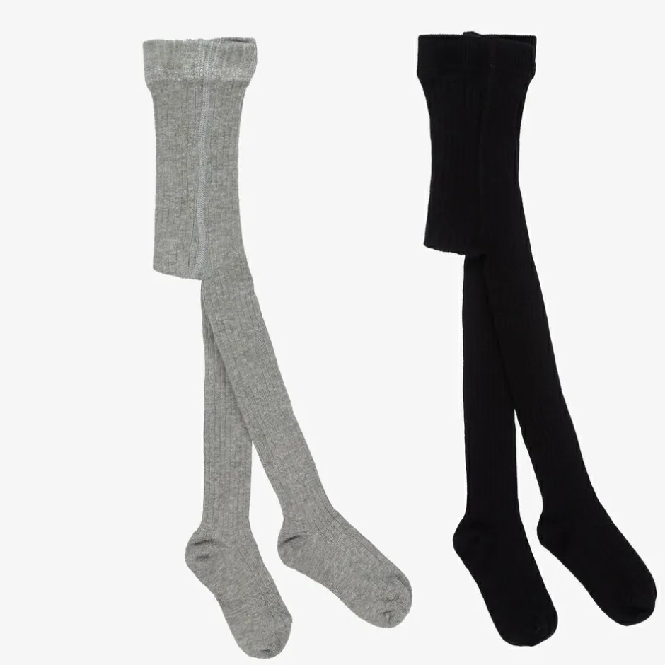 Minymo Black & Grey Tights (2 Pack) Hot