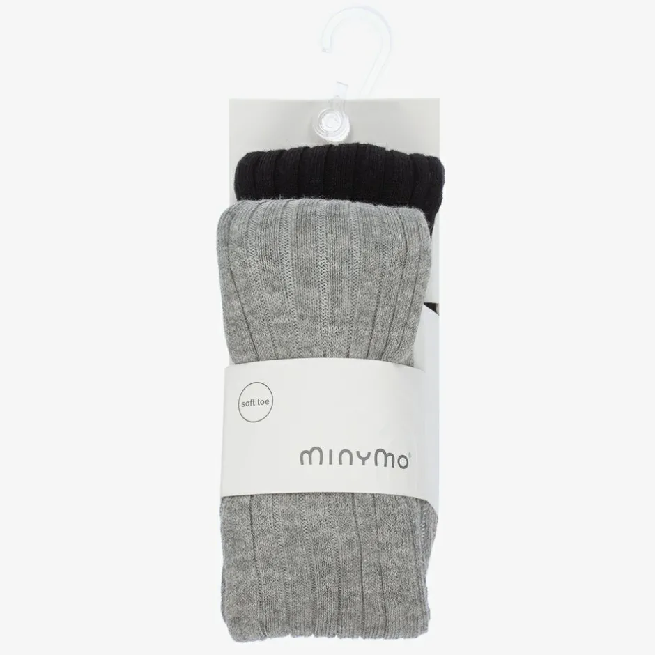 Minymo Black & Grey Tights (2 Pack) Hot