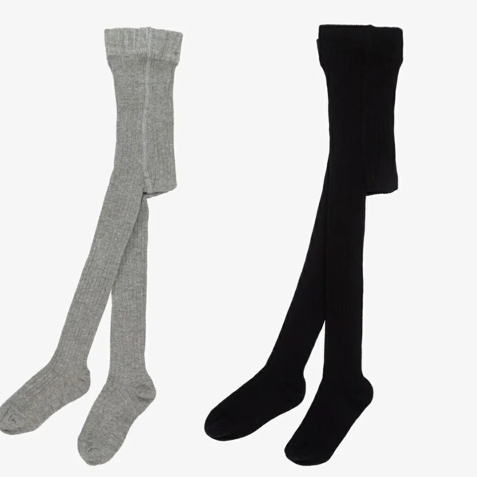 Minymo Black & Grey Tights (2 Pack) Hot