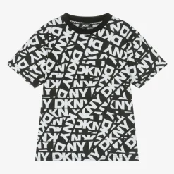 DKNY Black & White Cotton T-Shirt Hot