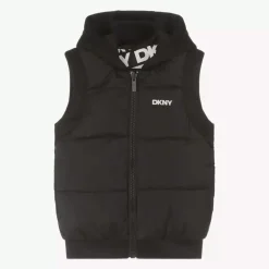 DKNY Black & White Reversible Hooded Gilet Sale