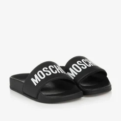 Moschino Kid-Teen Black & White Sliders Hot