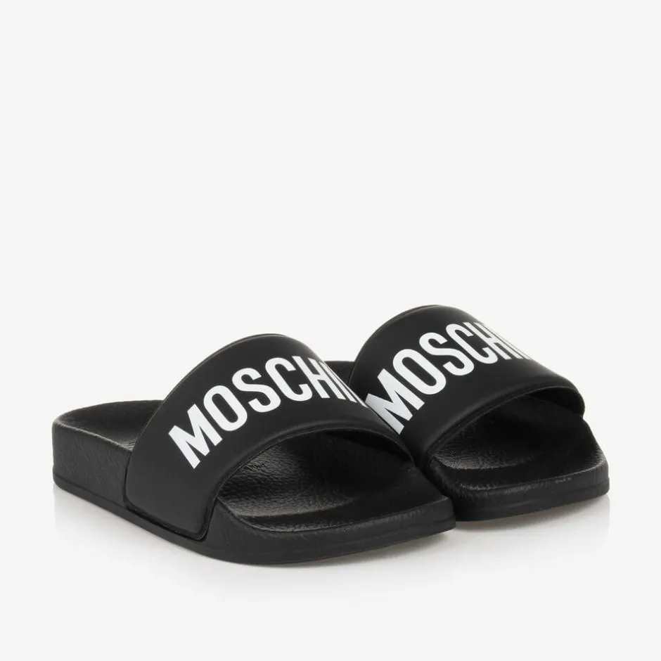 Moschino Kid-Teen Black & White Sliders Hot