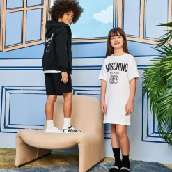 Moschino Kid-Teen Black & White Sliders Hot