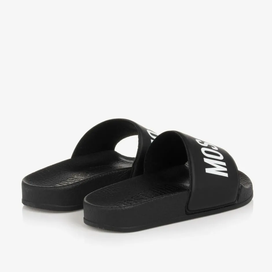 Moschino Kid-Teen Black & White Sliders Hot