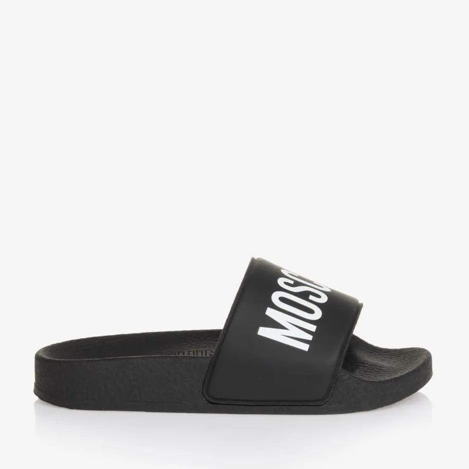 Moschino Kid-Teen Black & White Sliders Hot