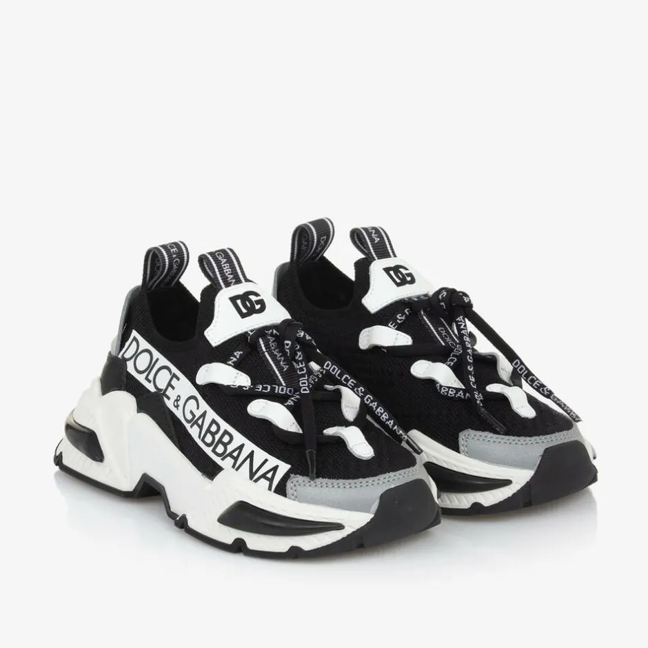 Dolce amp; Gabbana Black Airmaster Low-Top Sock Trainers Sale