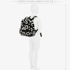 MARC JACOBS Black & White Sherpa Fleece Backpack (32cm) Outlet