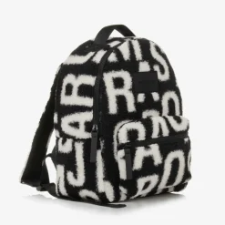 MARC JACOBS Black & White Sherpa Fleece Backpack (32cm) Outlet