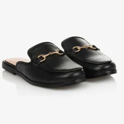 Romano Black Backless Loafer Shoes Sale