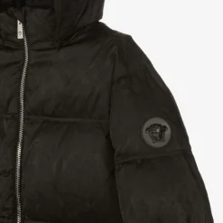 Versace Black Barocco Down-Padded Coat Sale