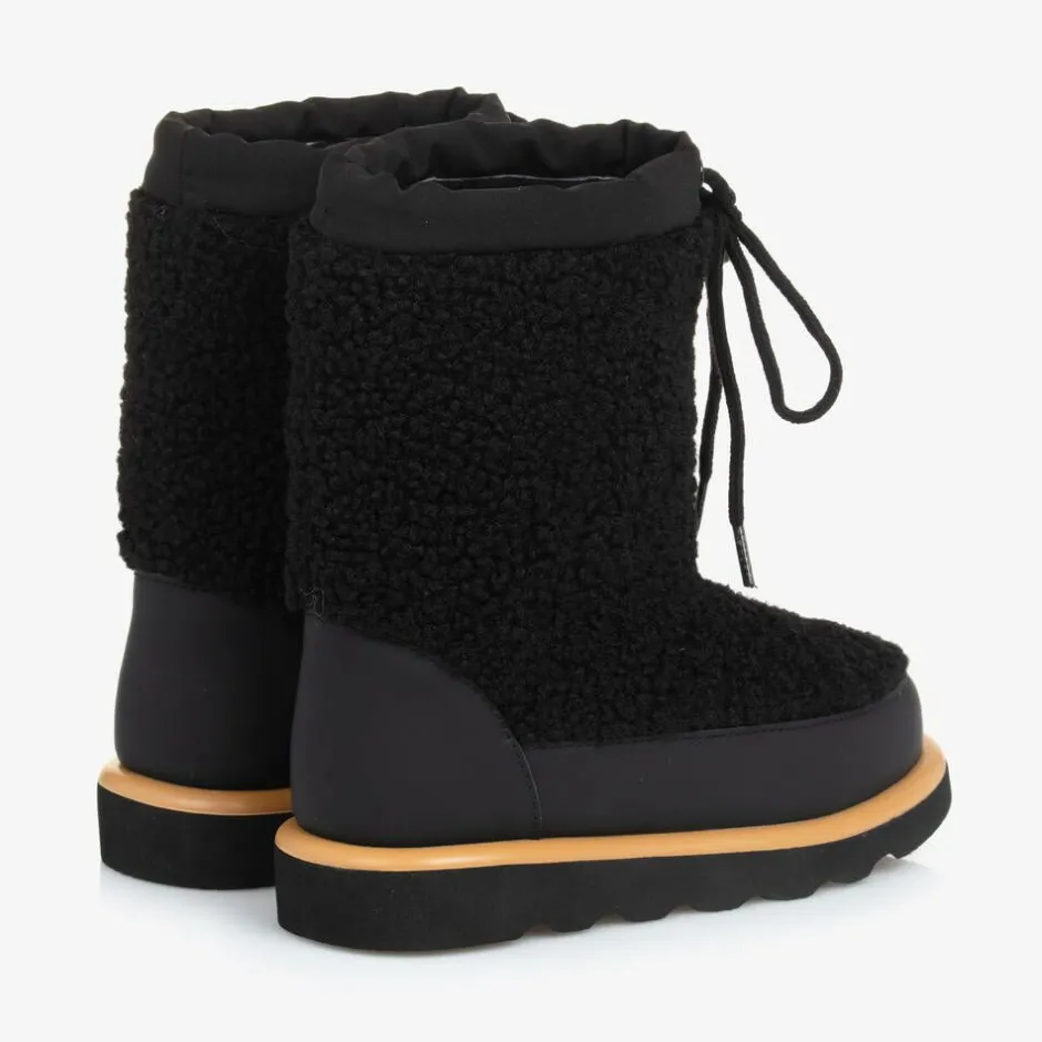 Age of Innocence Black Bouclé Fleece Snow Boot Outlet