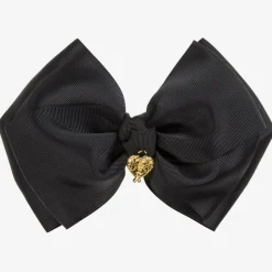 Angels Face Black Bow Hair Clip (19cm)