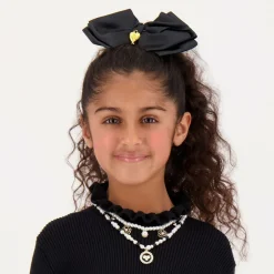 Angels Face Black Bow Hair Clip (19cm)