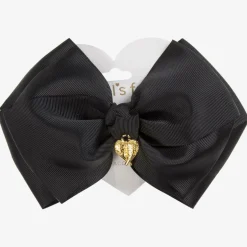 Angels Face Black Bow Hair Clip (19cm)