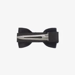 Peach Ribbons Black Bow Hair Clip (5cm) New