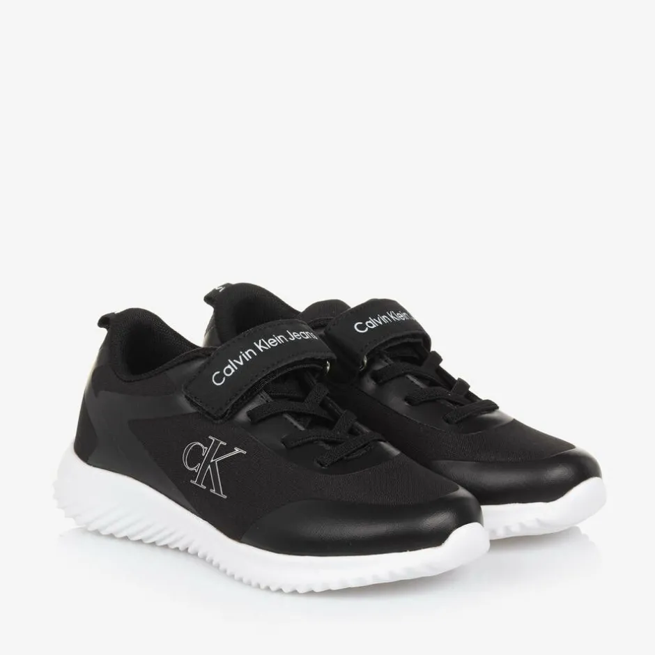 Calvin Klein Black Canvas Trainers Discount