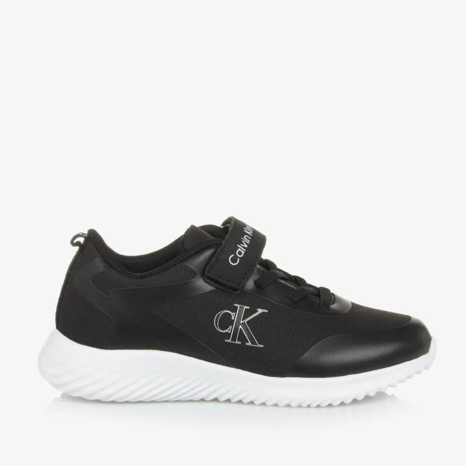 Calvin Klein Black Canvas Trainers Discount