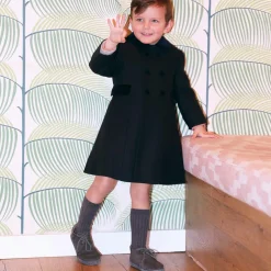 Ancar Black Classic Wool Coat New