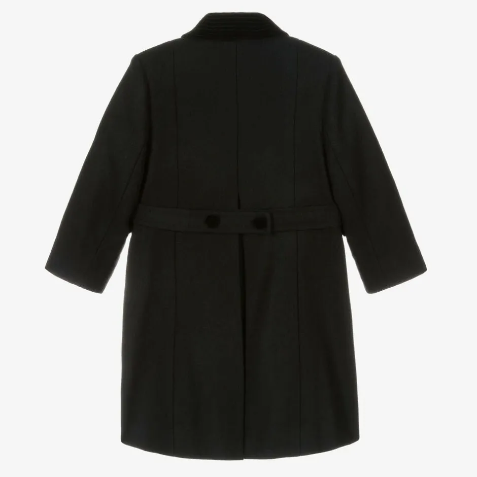 Ancar Black Classic Wool Coat New