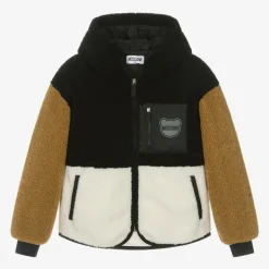 Moschino Kid-Teen Black Colourblock Fleece Jacket Best