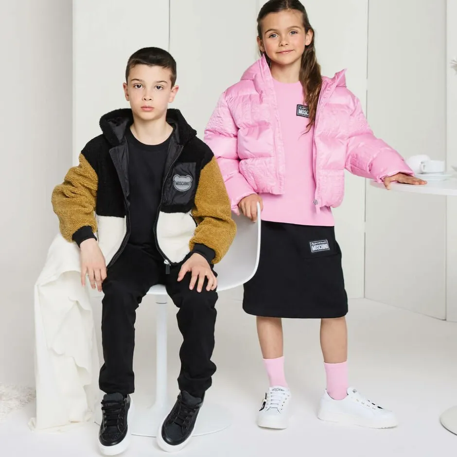 Moschino Kid-Teen Black Colourblock Fleece Jacket Best