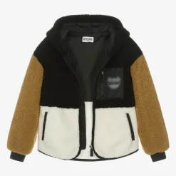 Moschino Kid-Teen Black Colourblock Fleece Jacket Best