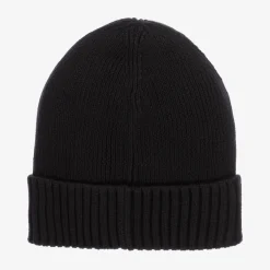 Tommy Hilfiger Black Cotton Beanie Hat New
