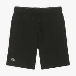 Lacoste Black Cotton Crocodile Shorts Outlet