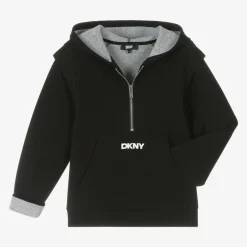 DKNY Black Cotton Hoodie Sale
